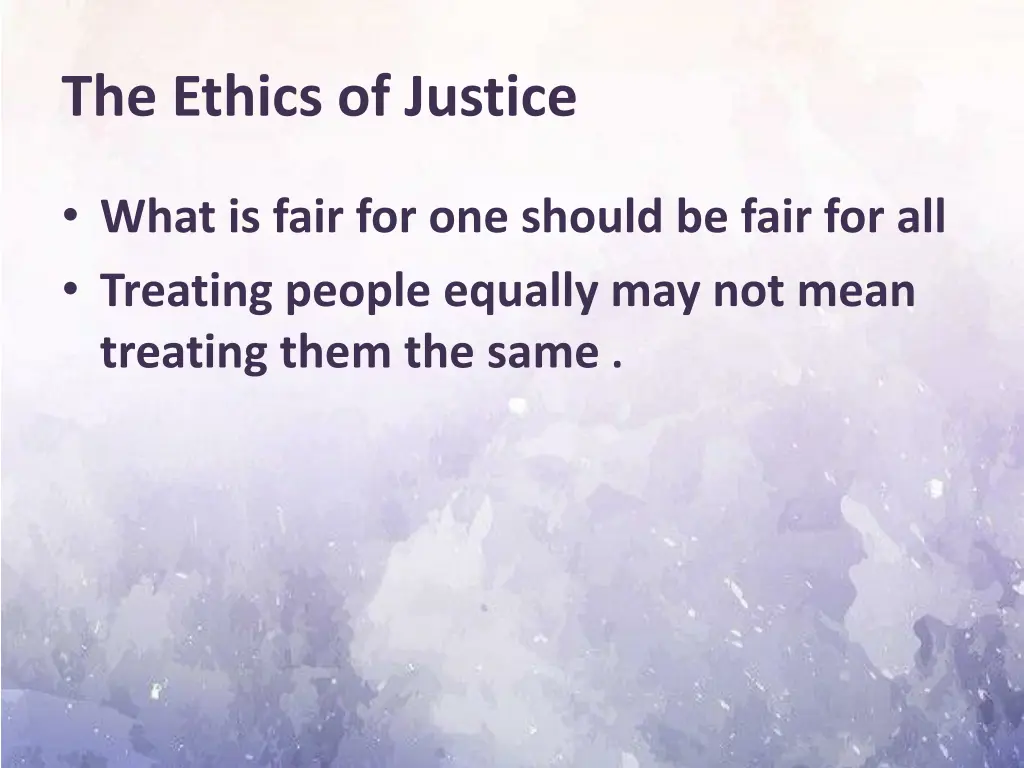 the ethics of justice