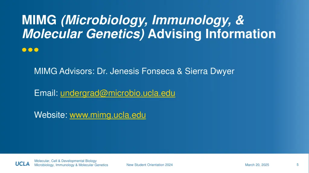 mimg microbiology immunology molecular genetics