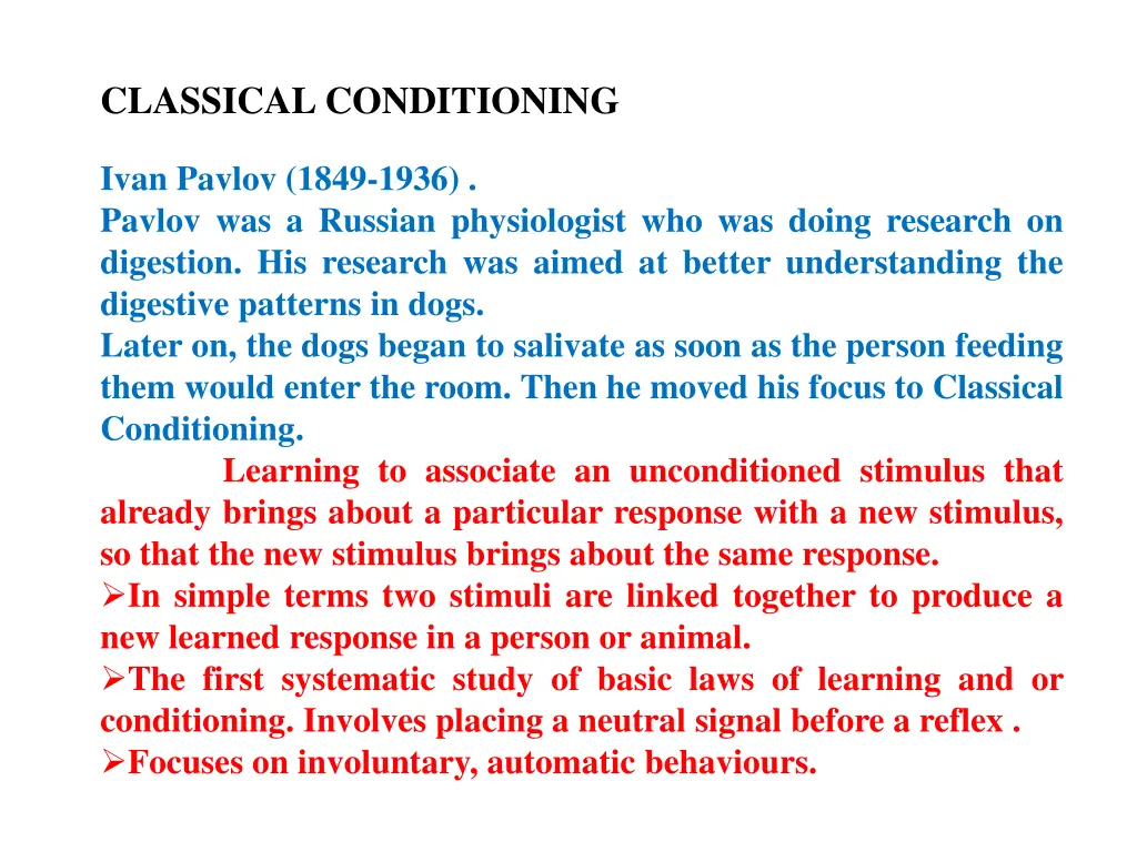 classical conditioning