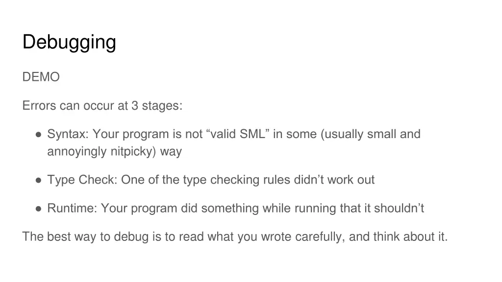 debugging