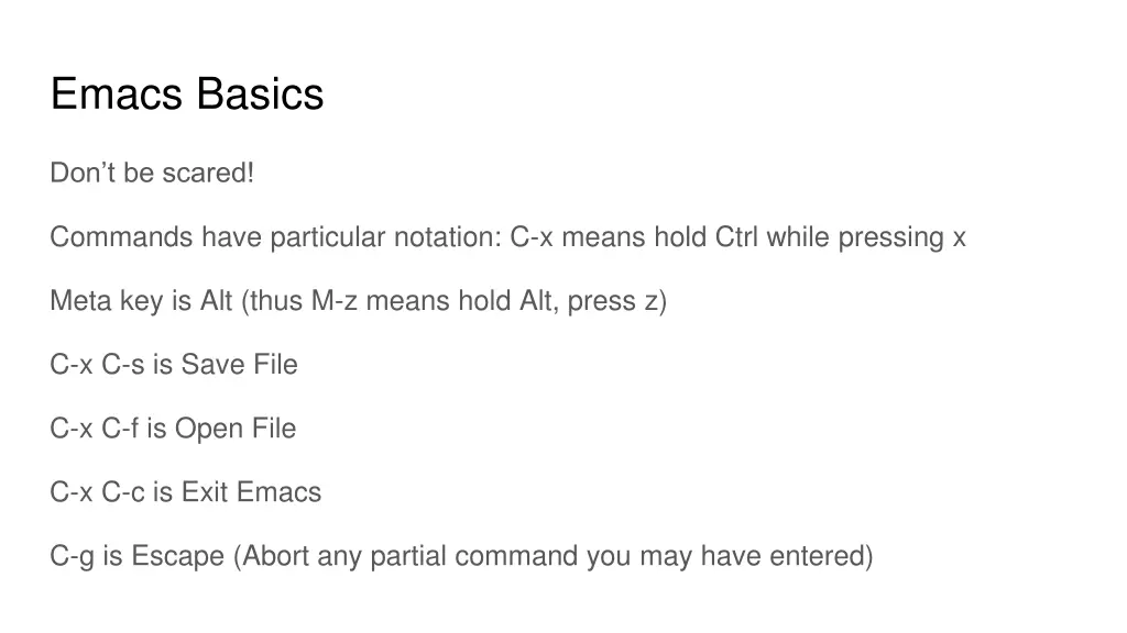emacs basics