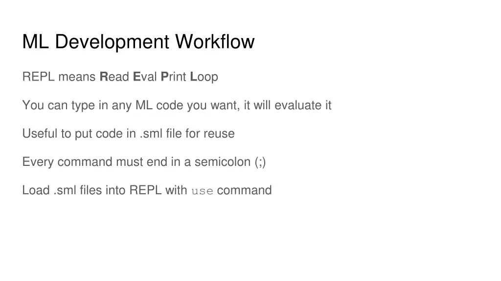 ml development workflow