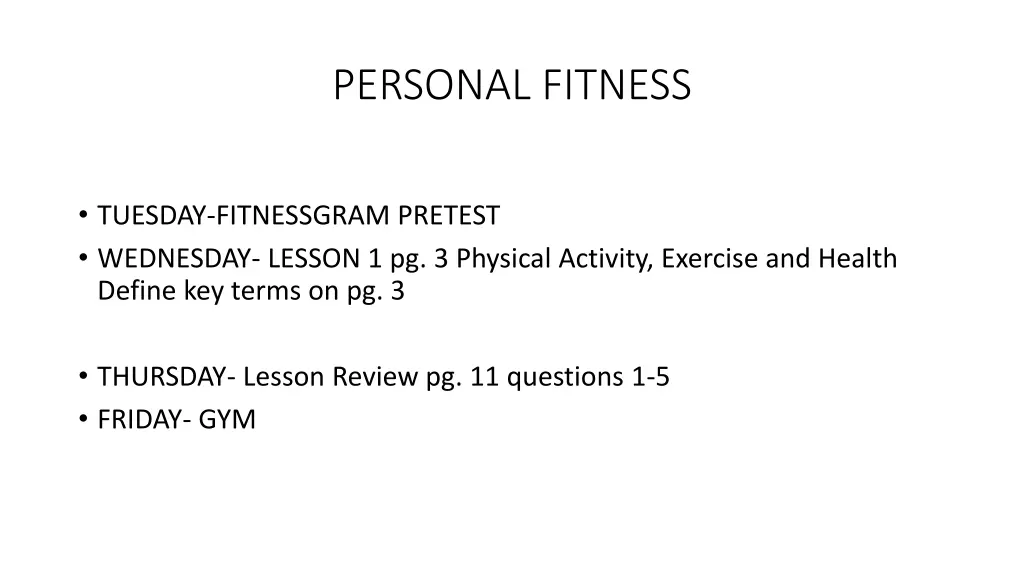 personal fitness