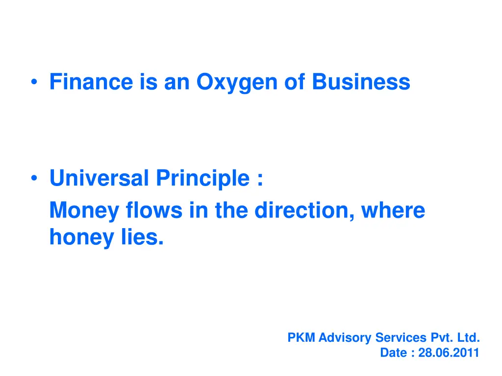 finance is an oxygen of business
