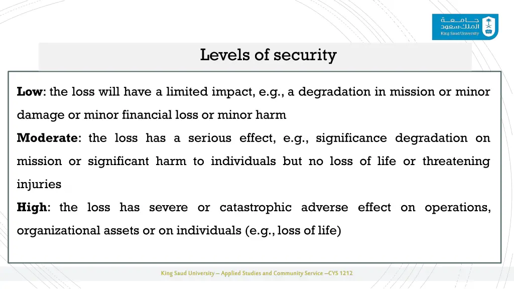 levels of security