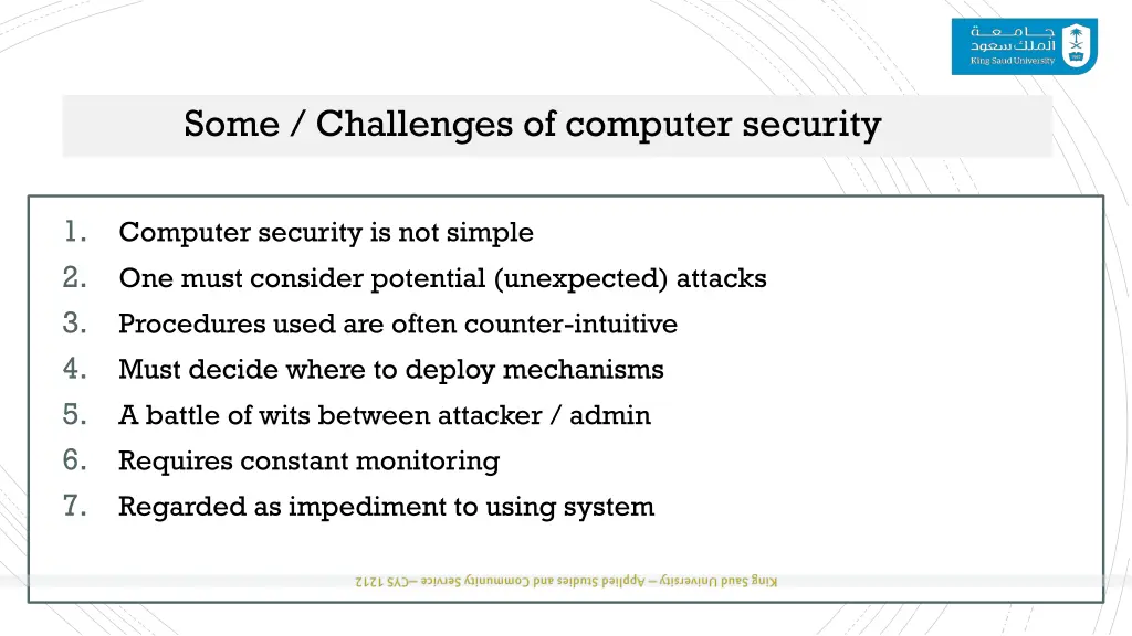 some challenges of computer security
