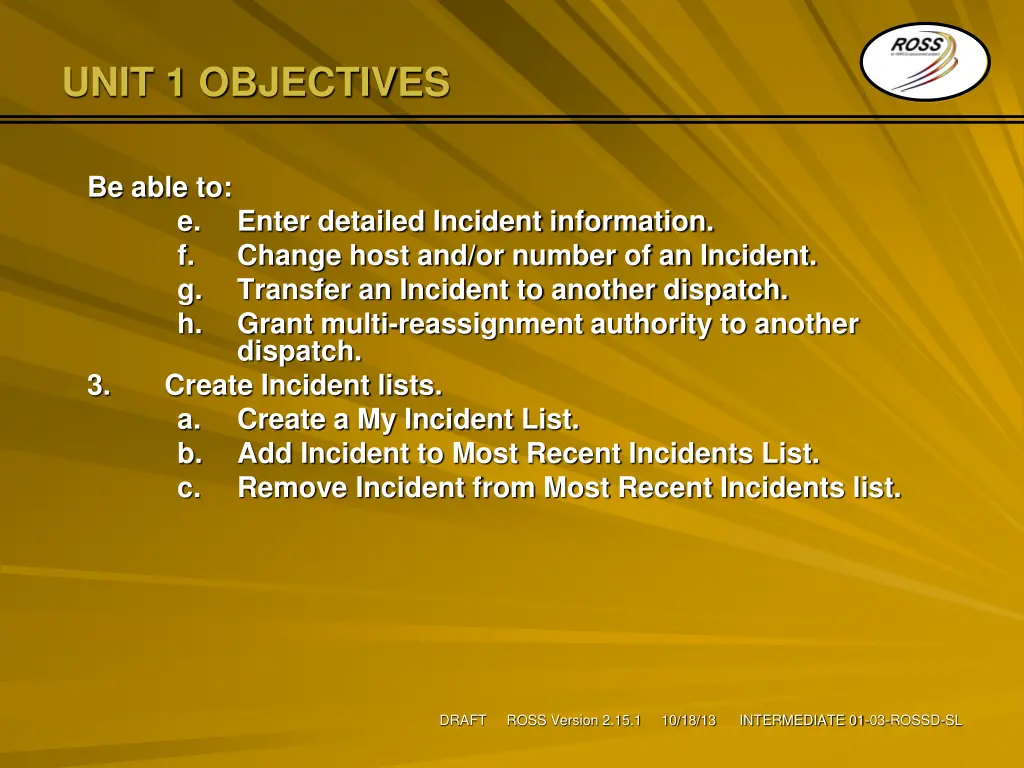 unit 1 objectives 1