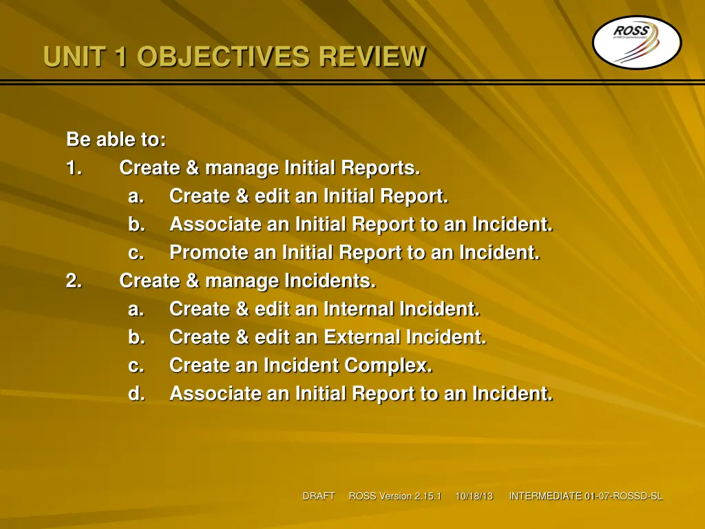 unit 1 objectives review