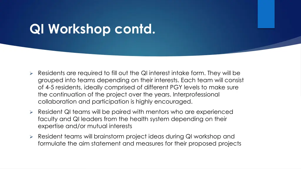 qi workshop contd