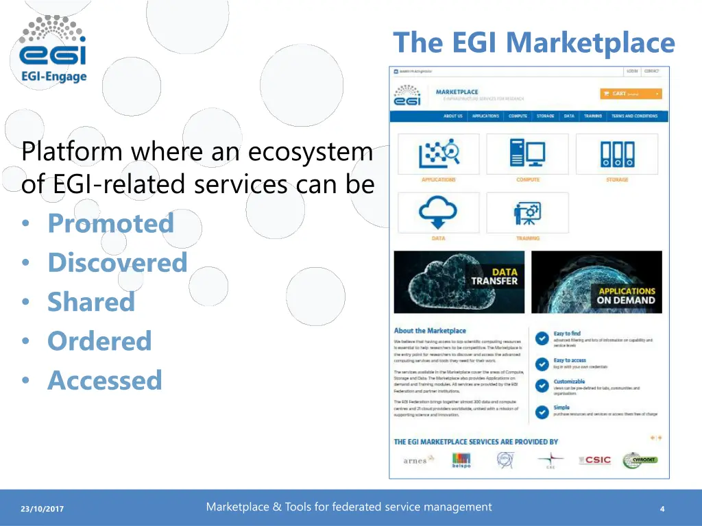the egi marketplace