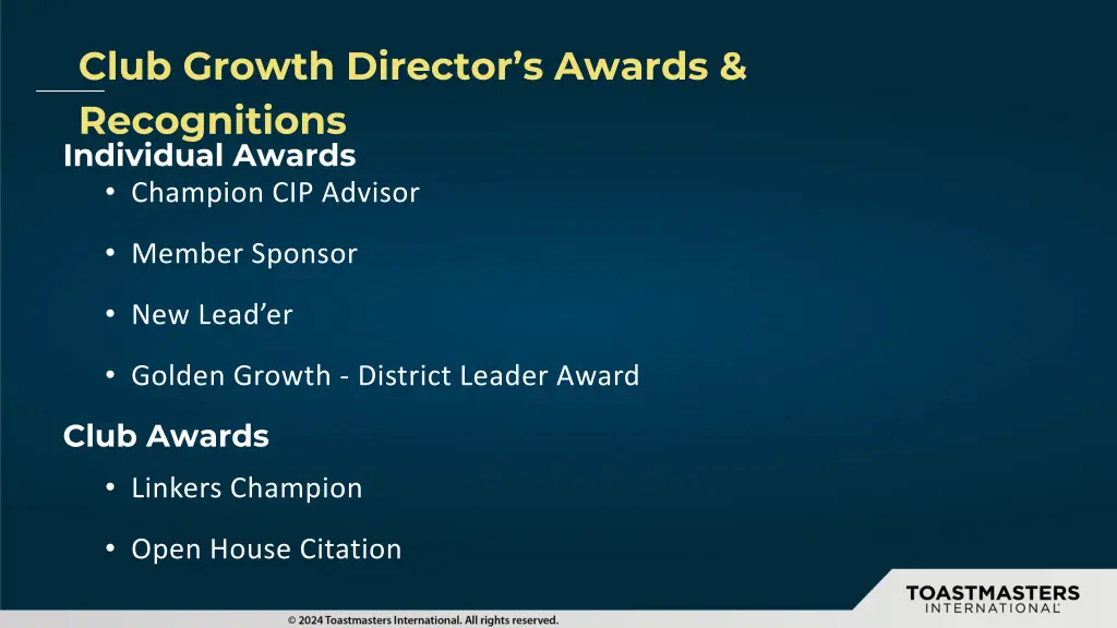 club growth director s awards recognitions