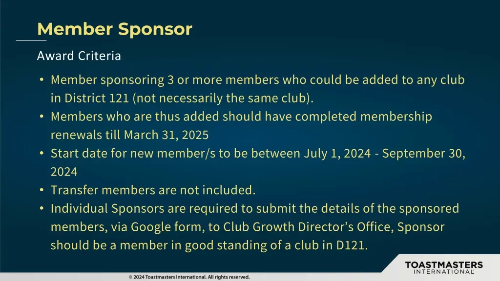 member sponsor
