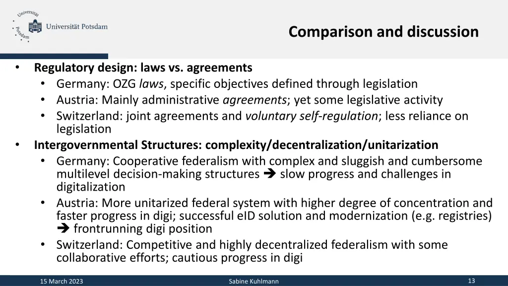 comparison and discussion