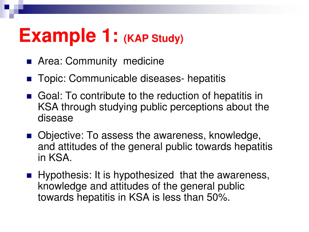 example 1 kap study