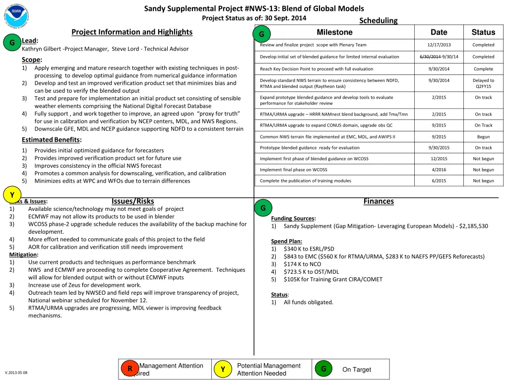 sandy supplemental project nws 13 blend of global
