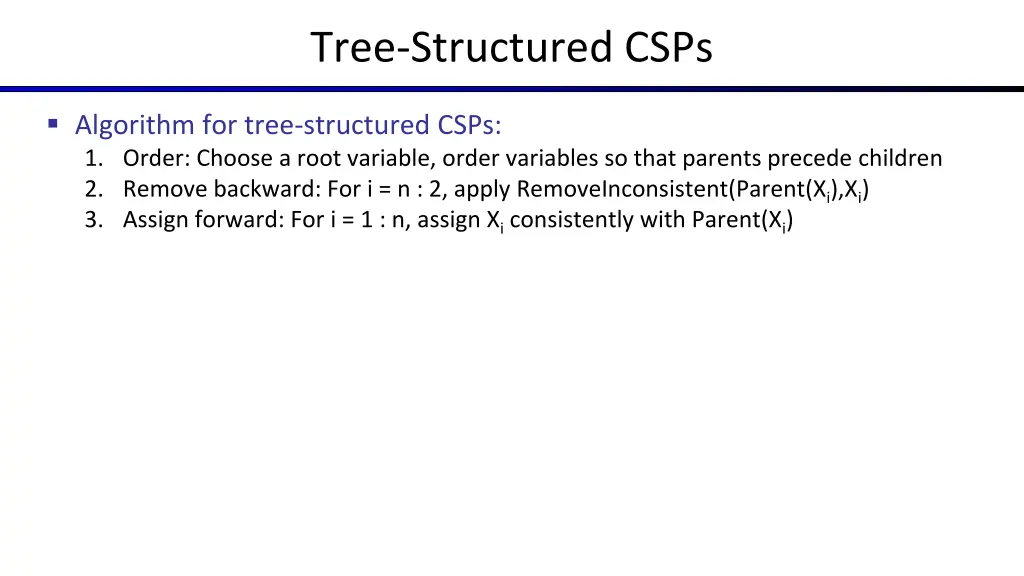 tree structured csps
