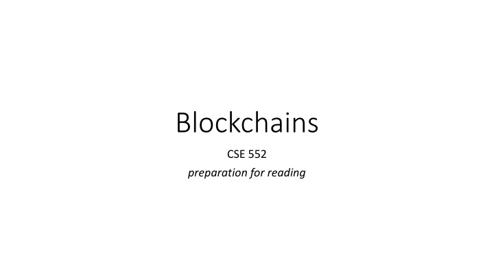 blockchains