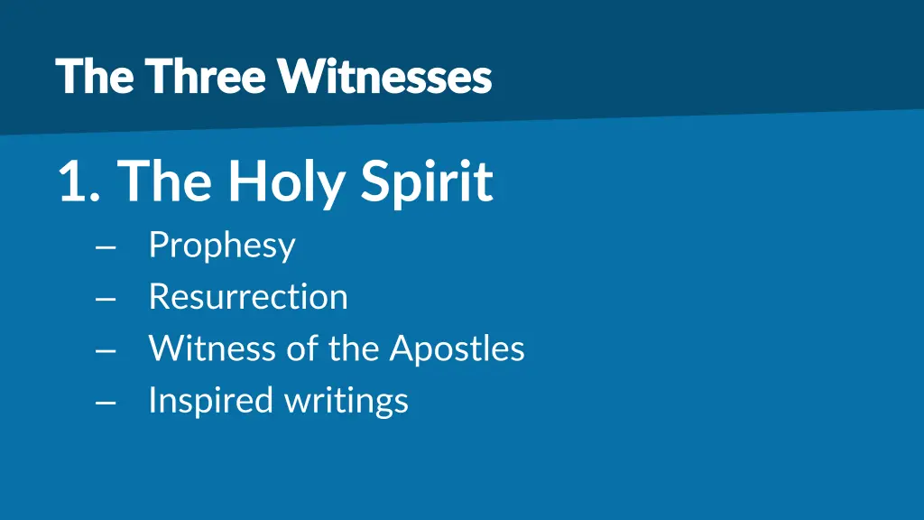 the three witnesses the three witnesses
