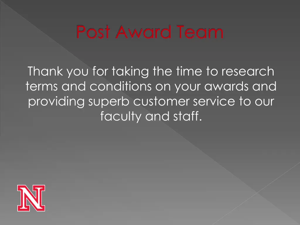 post award team