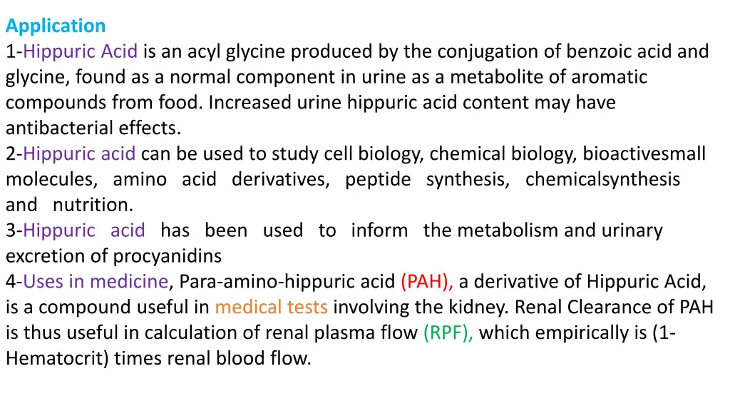 application 1 hippuric acid is an acyl glycine