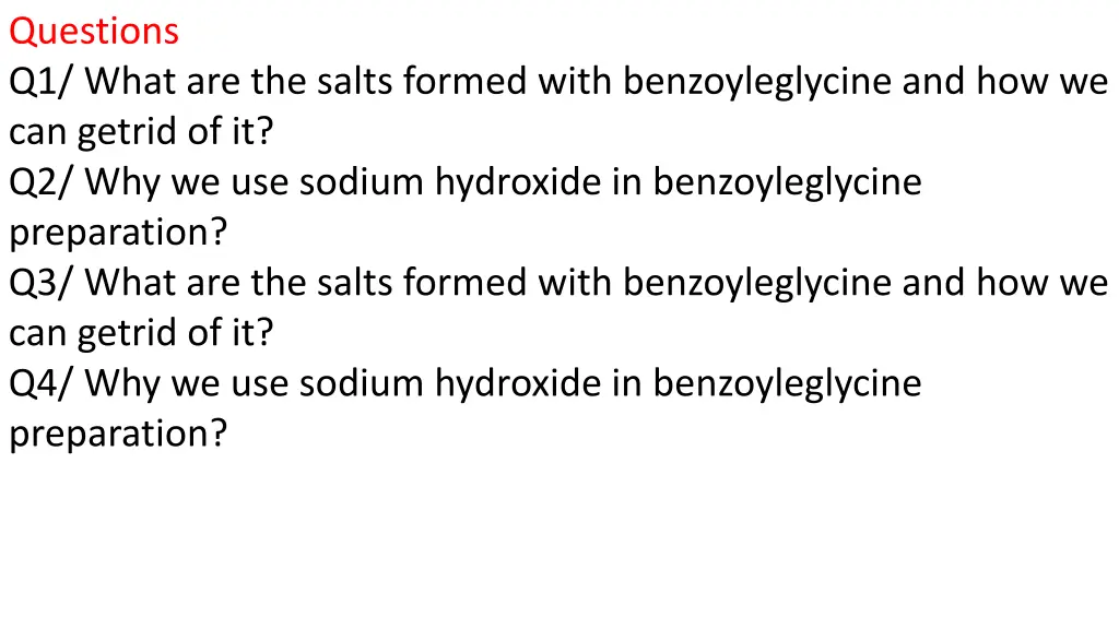 questions q1 what are the salts formed with