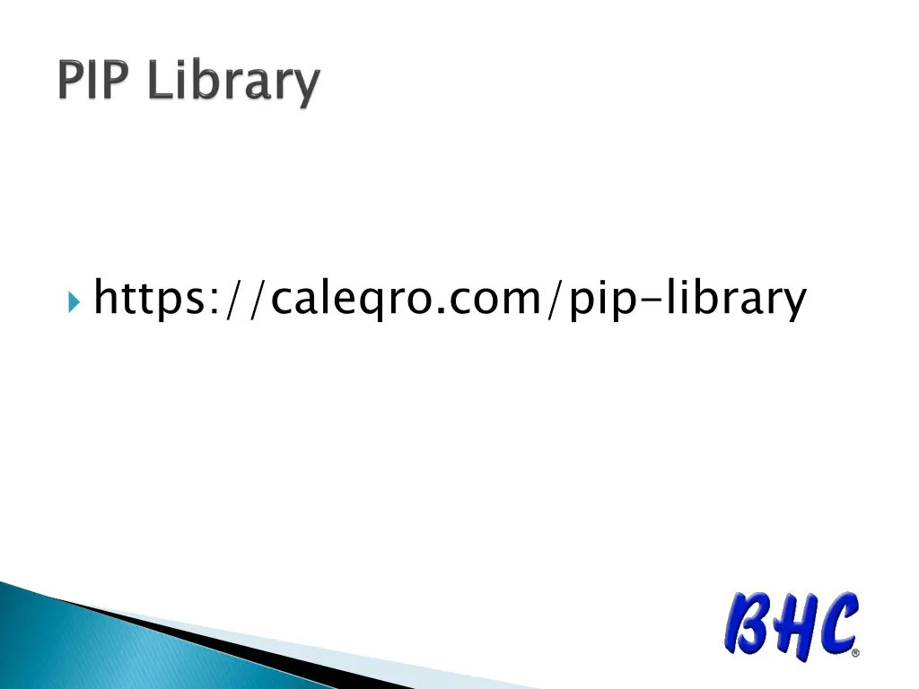 https caleqro com pip library