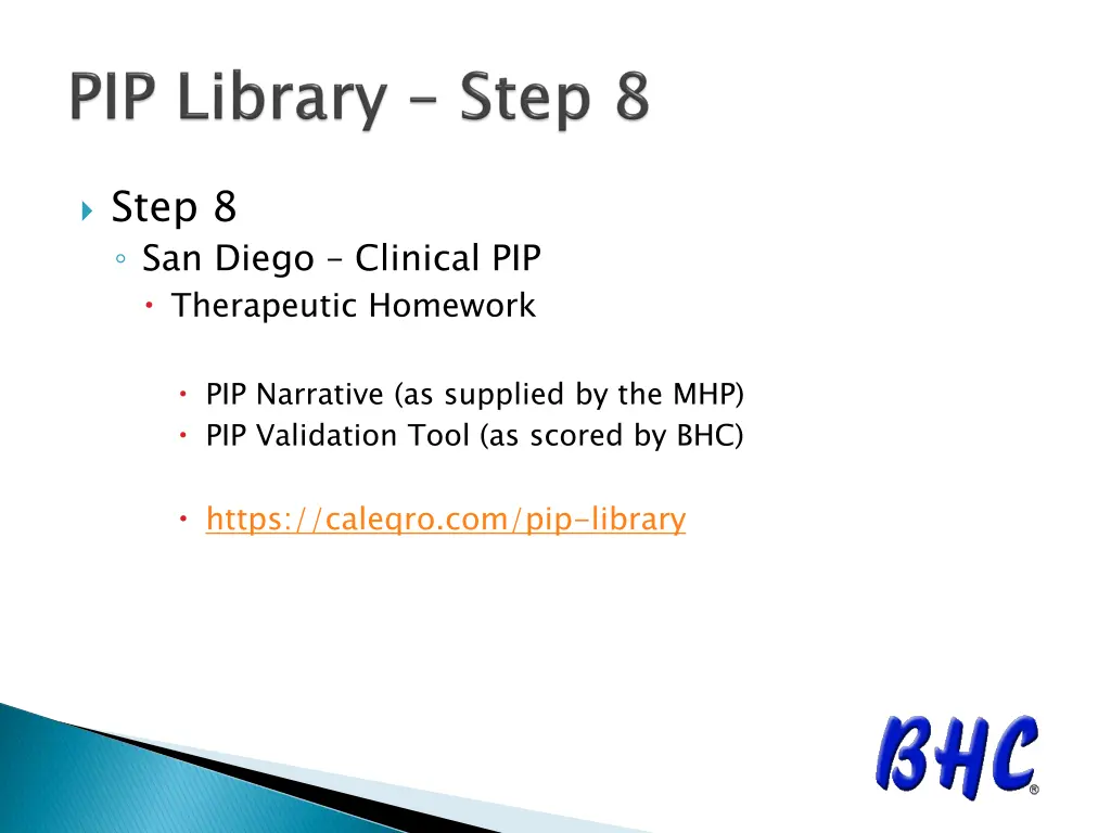 step 8 san diego clinical pip therapeutic homework