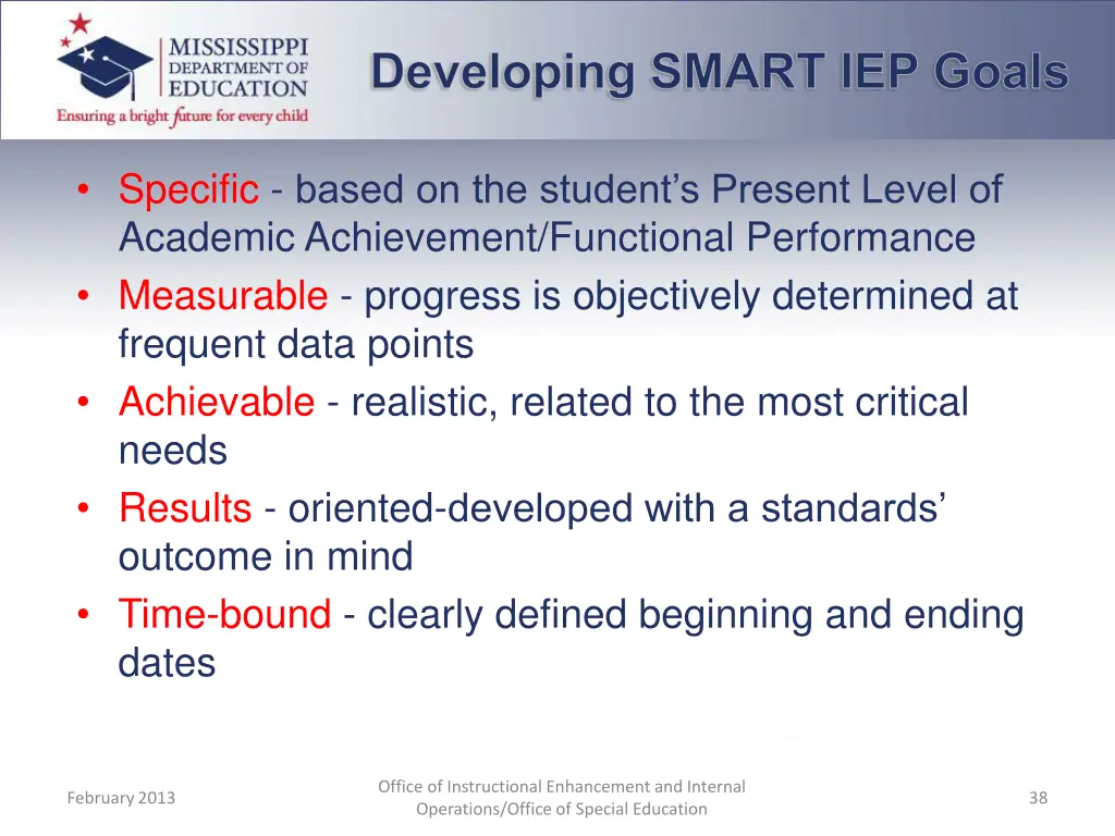 developing smart iep goals