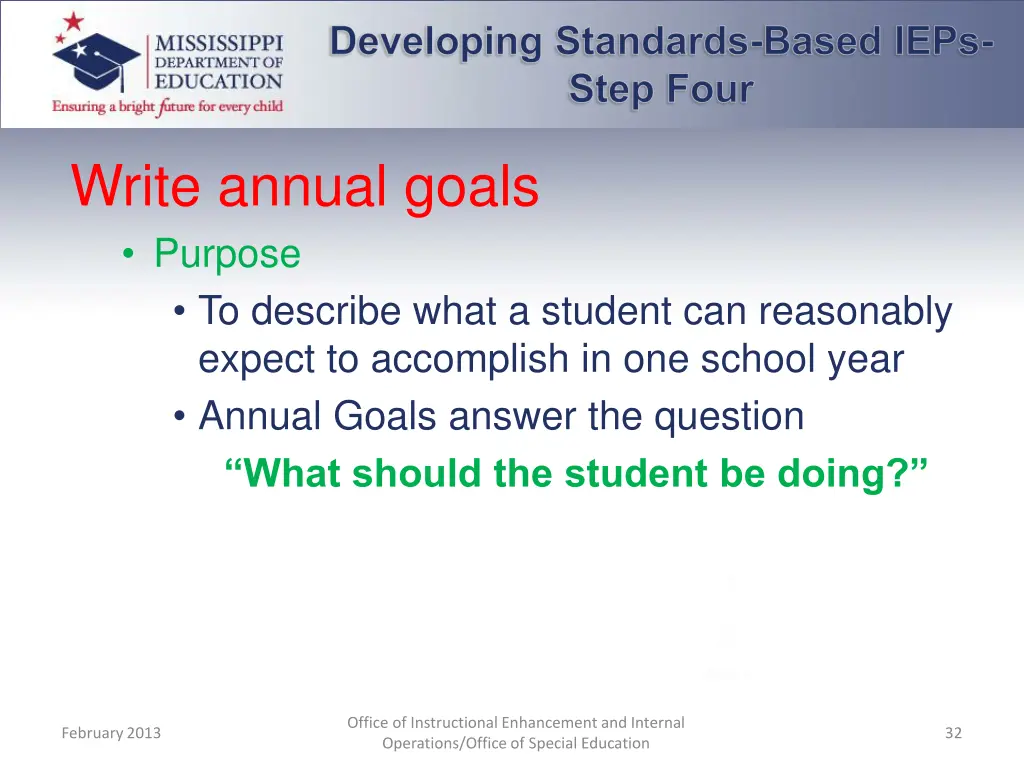 developing standards based ieps step four
