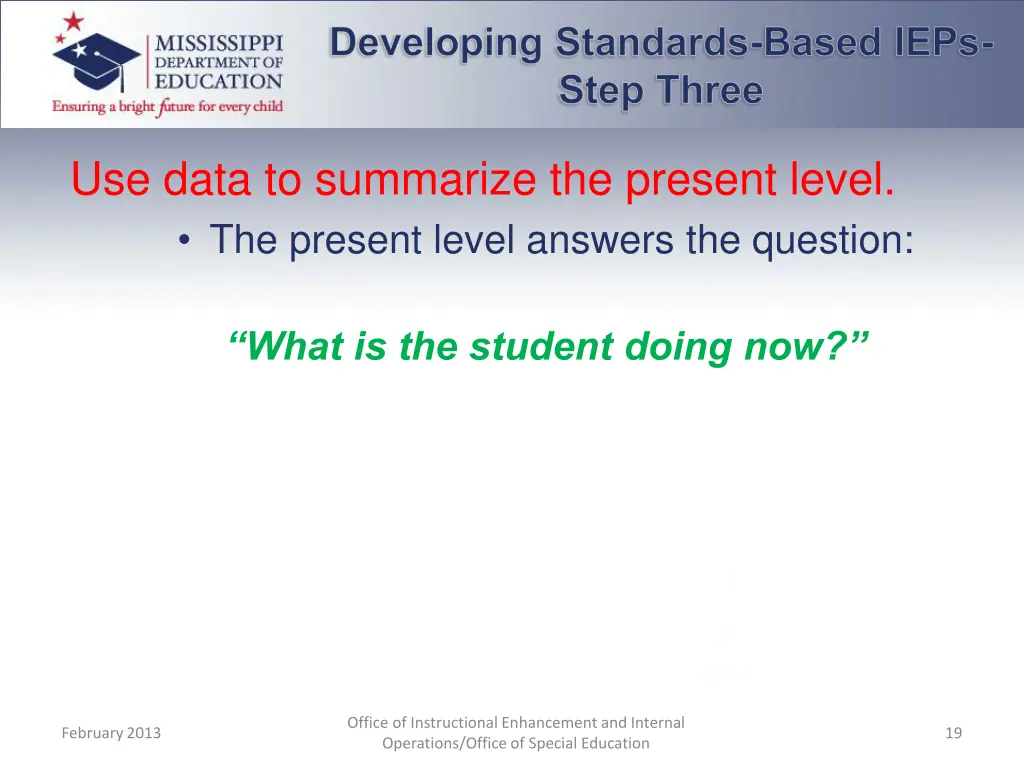 developing standards based ieps step three