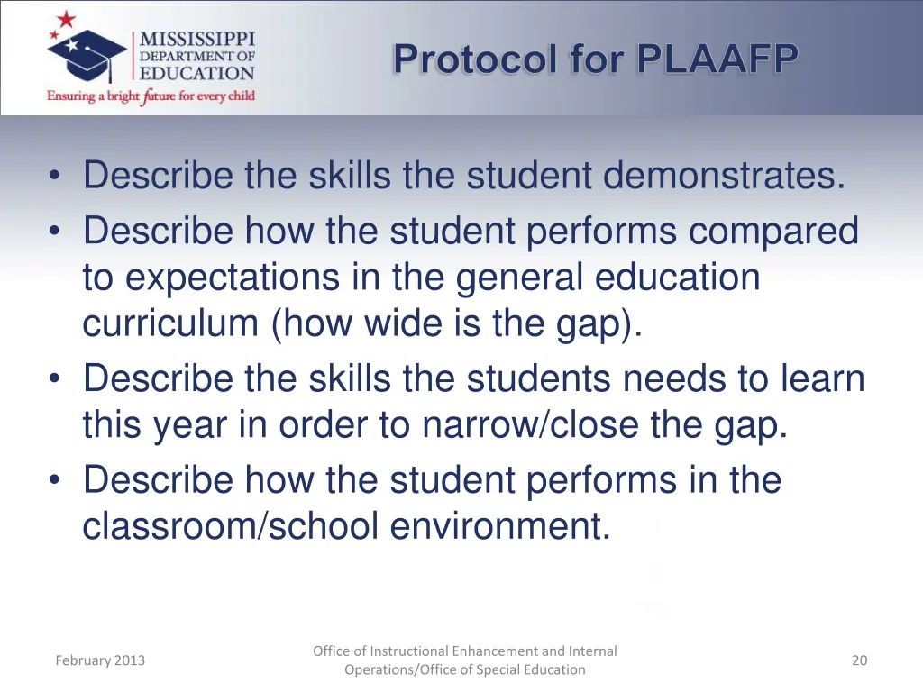 protocol for plaafp