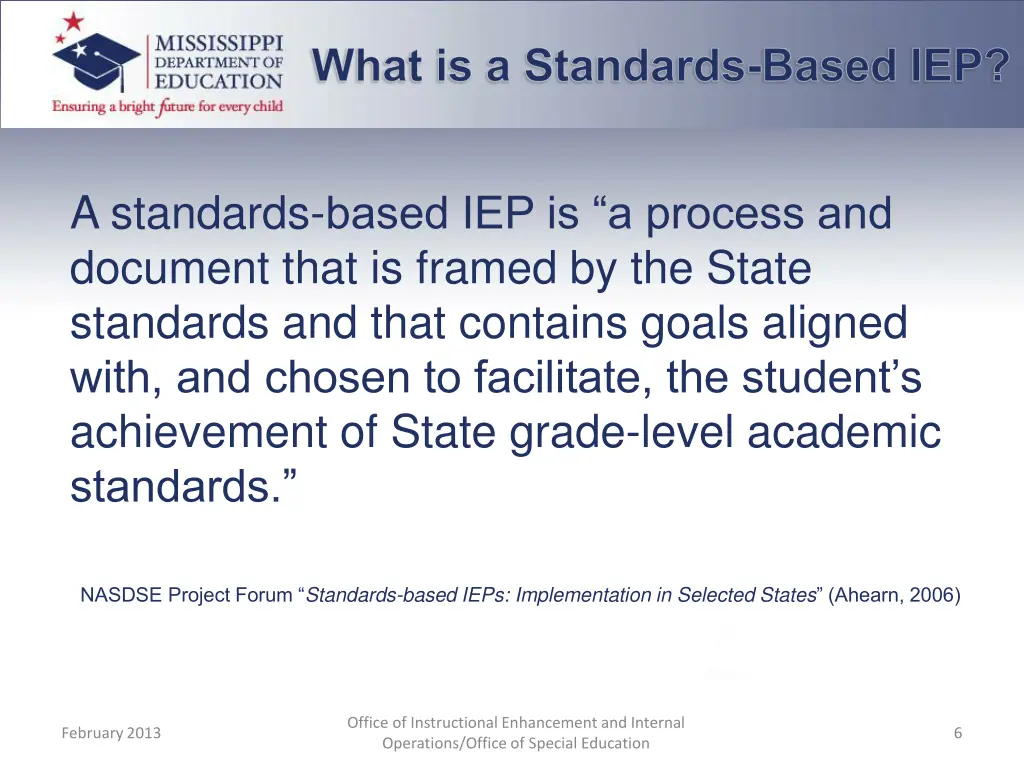 what is a standards based iep