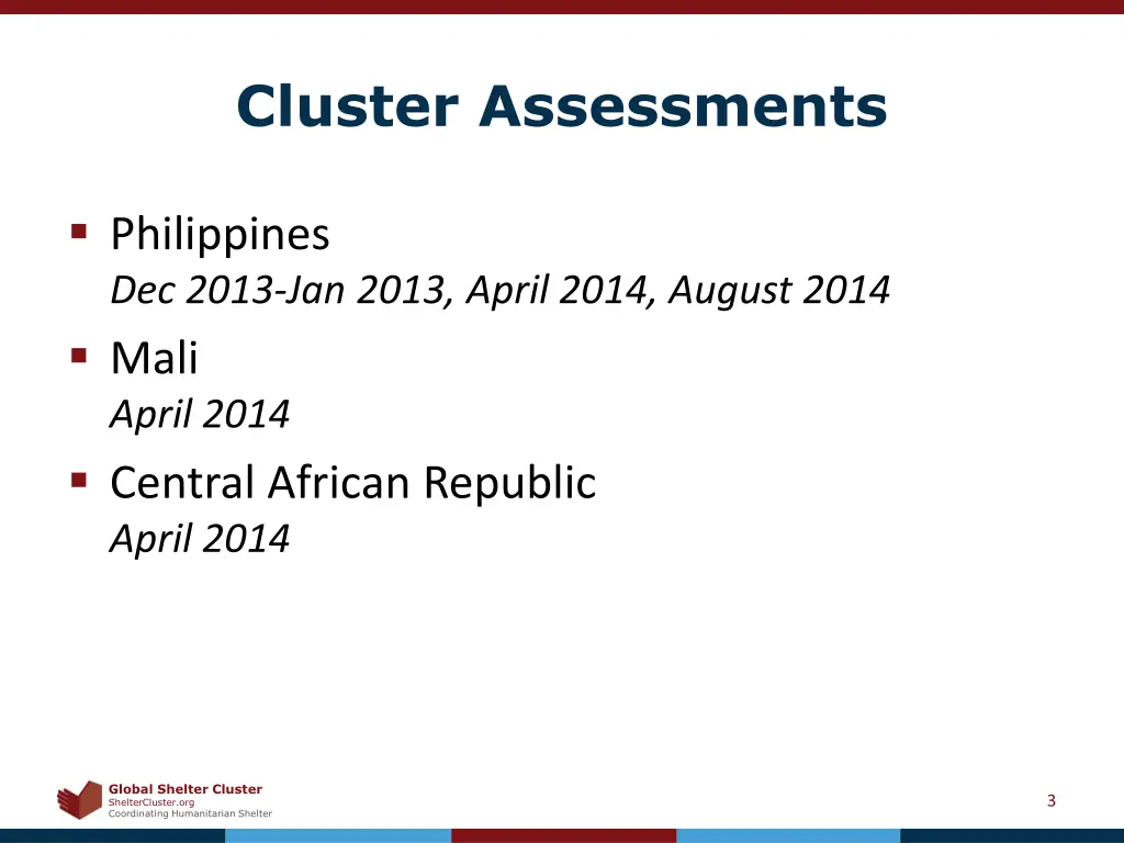 cluster assessments