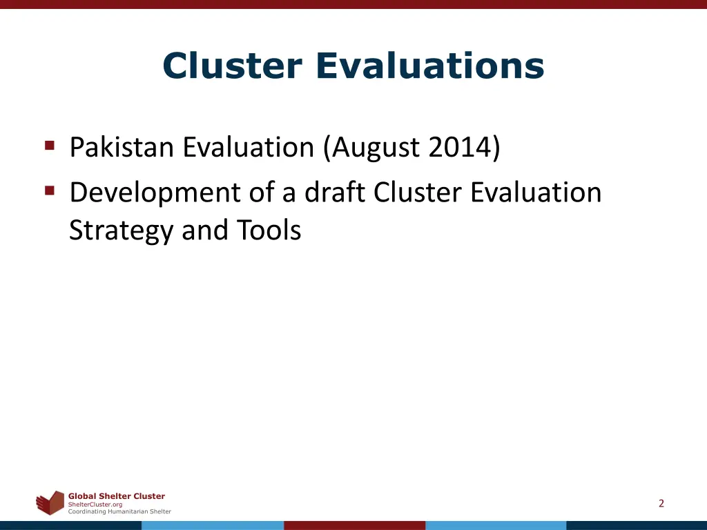 cluster evaluations