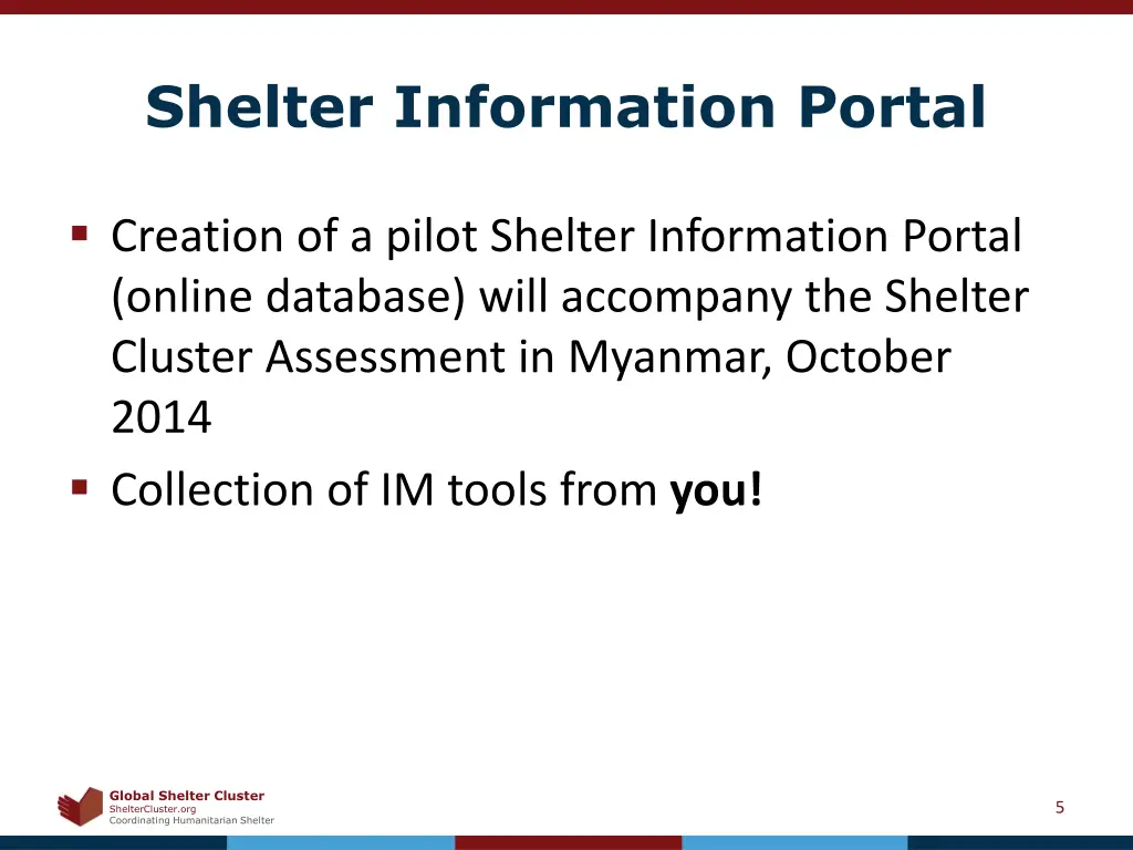 shelter information portal