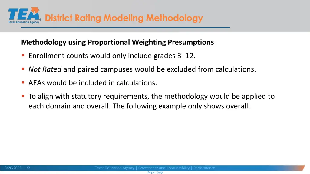 district rating modeling methodology 1