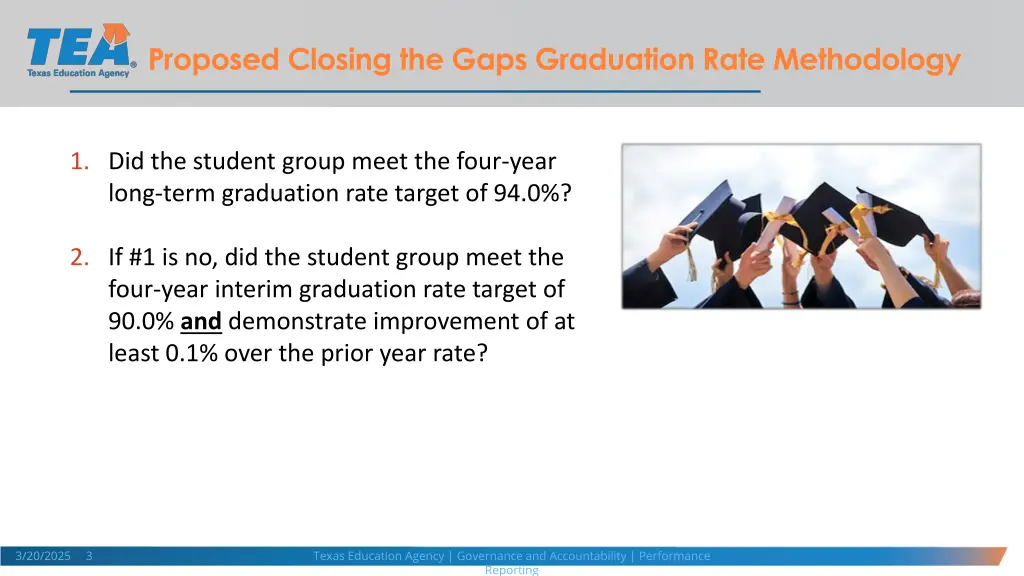 proposed closing the gaps graduation rate