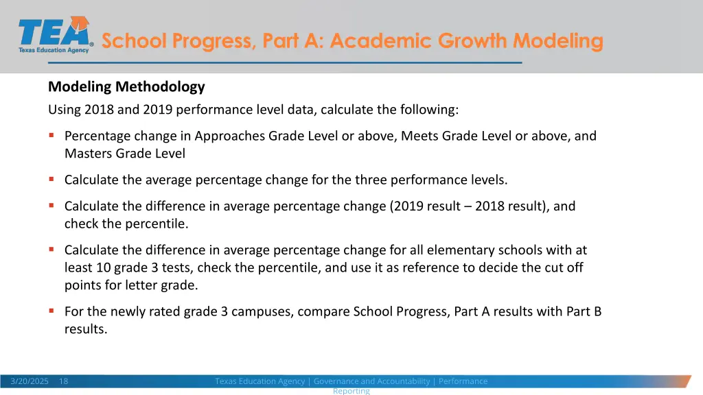 school progress part a academic growth modeling