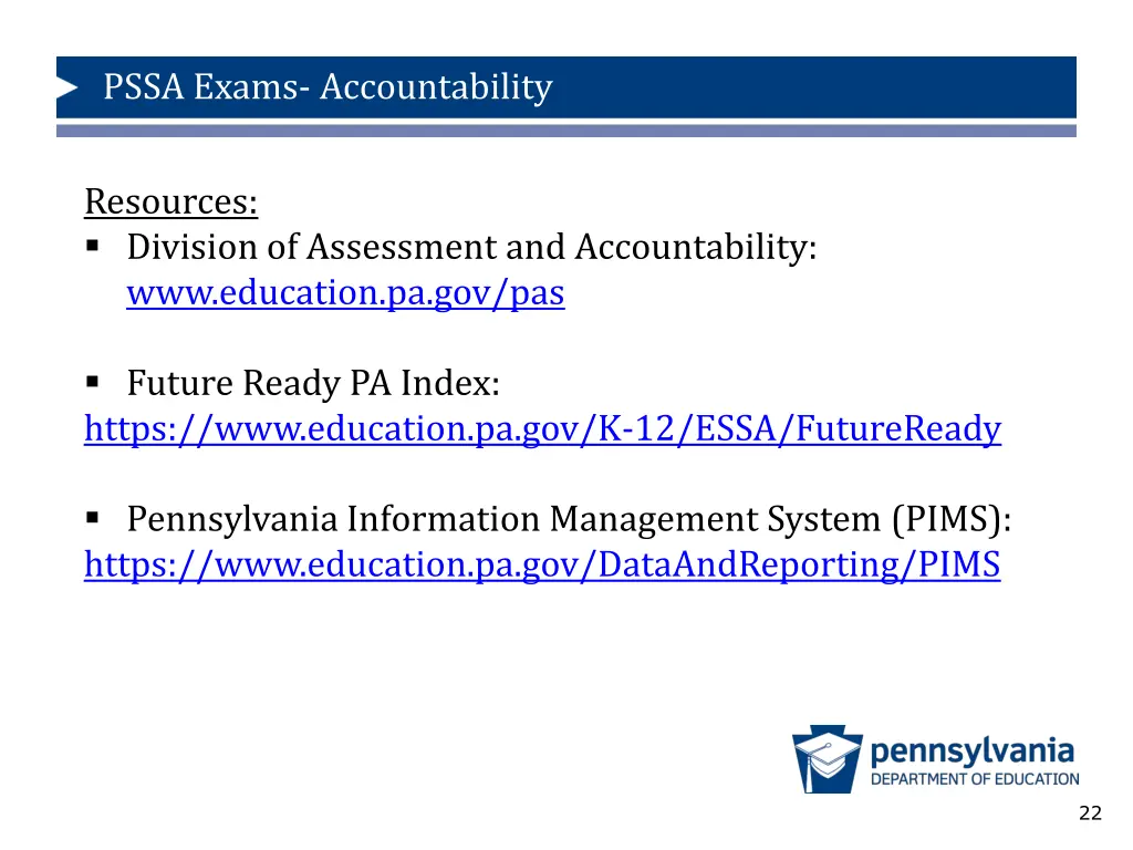 pssa exams accountability 18