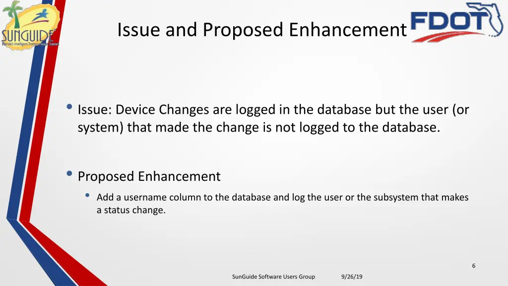 issue and proposed enhancement 1