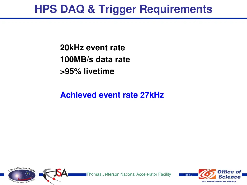 hps daq trigger requirements