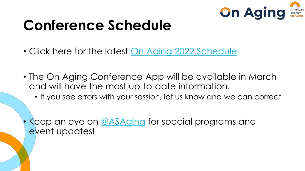 conference schedule