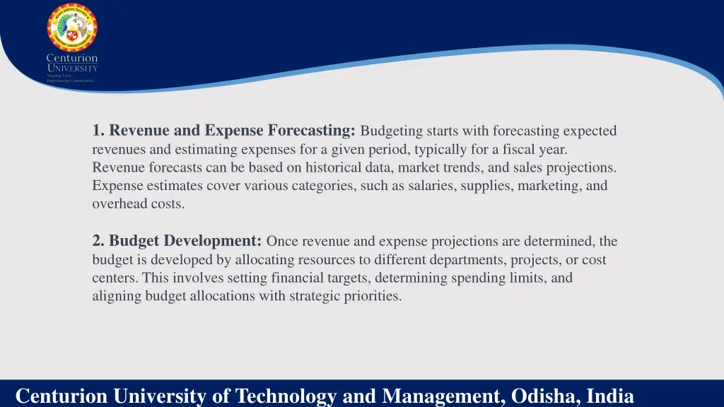 1 revenue and expense forecasting budgeting
