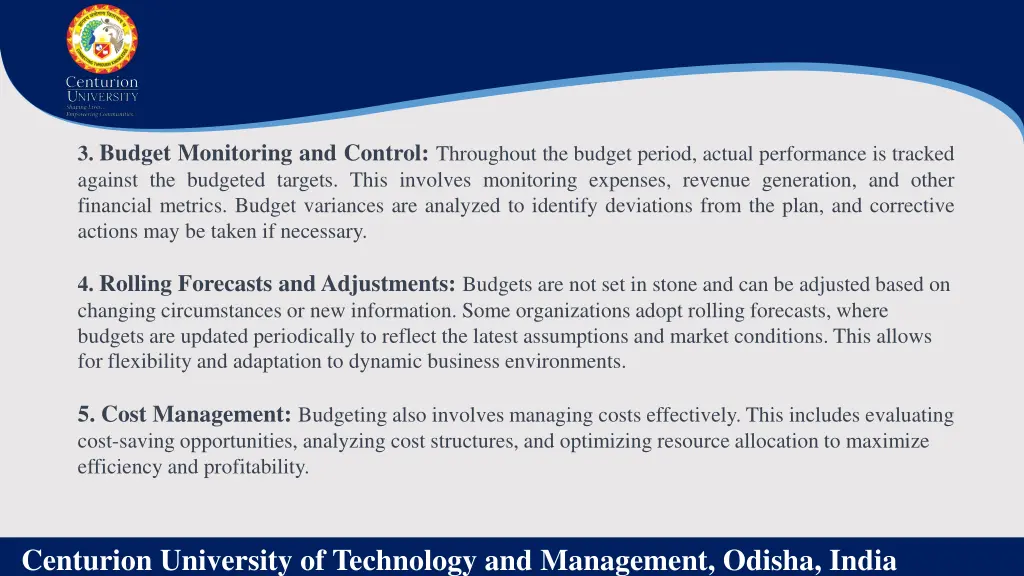 3 budget monitoring and control throughout
