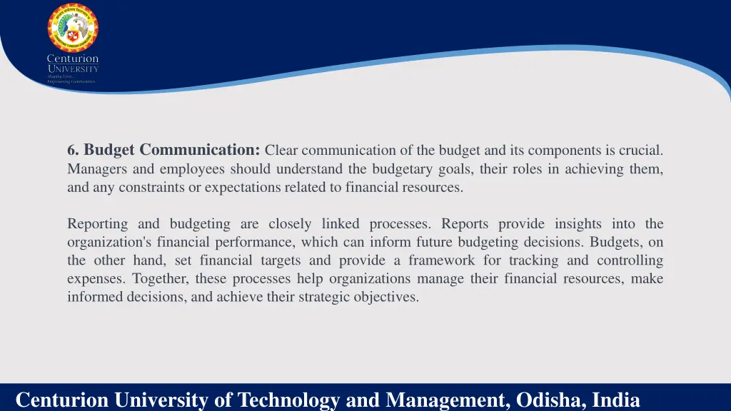 6 budget communication clear communication