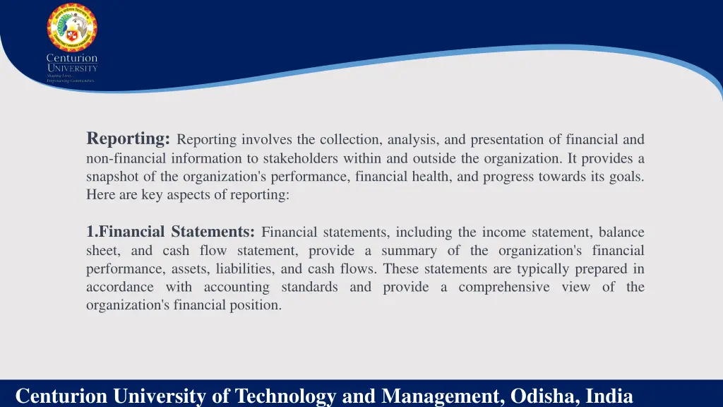 reporting reporting involves the collection