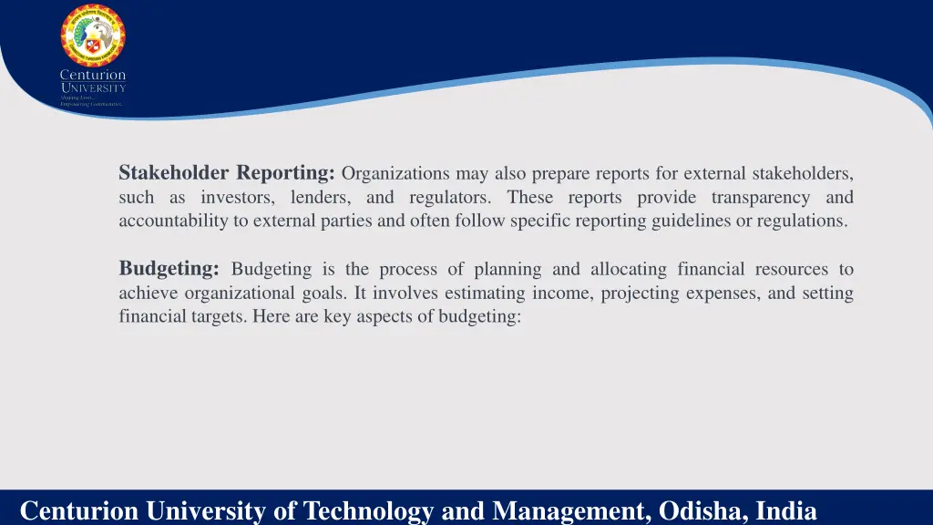 stakeholder reporting organizations may also