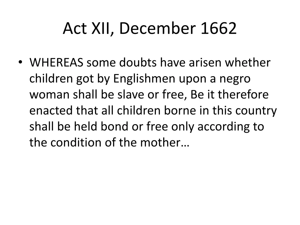 act xii december 1662