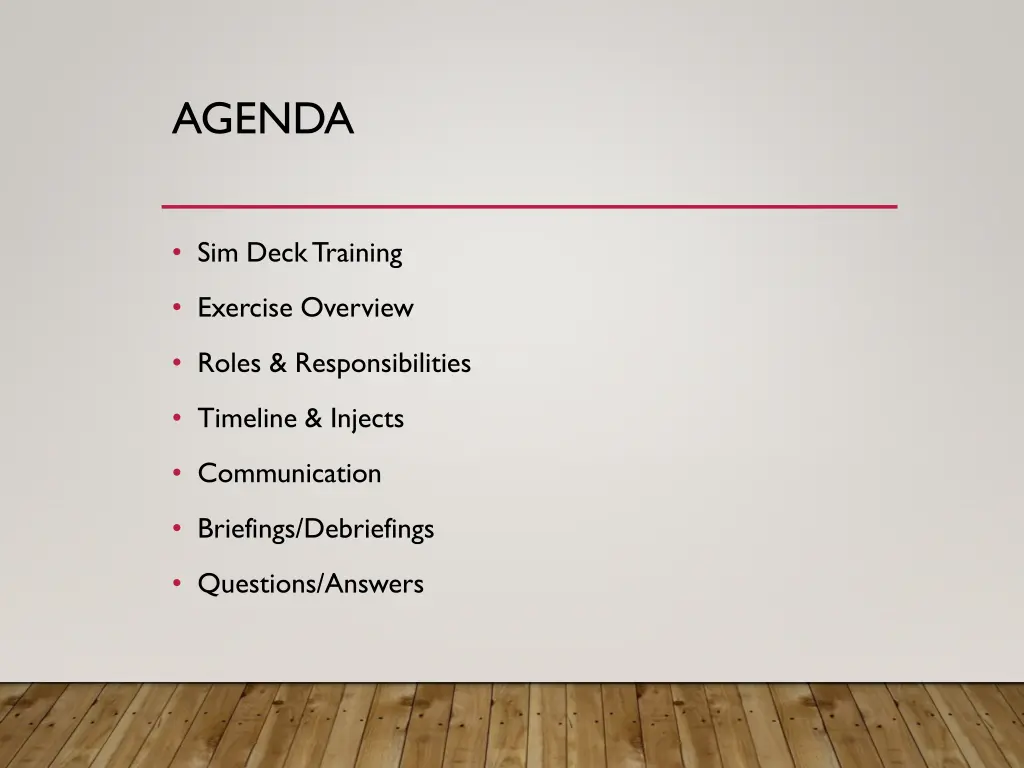 agenda