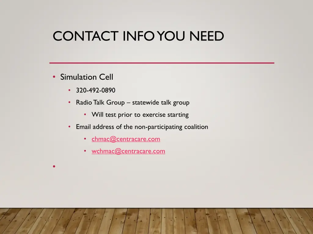 contact info you need